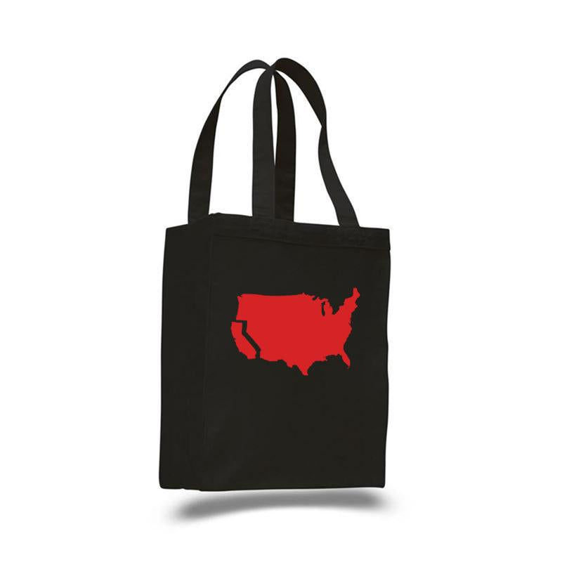 California- cotton canvas natural tote bag